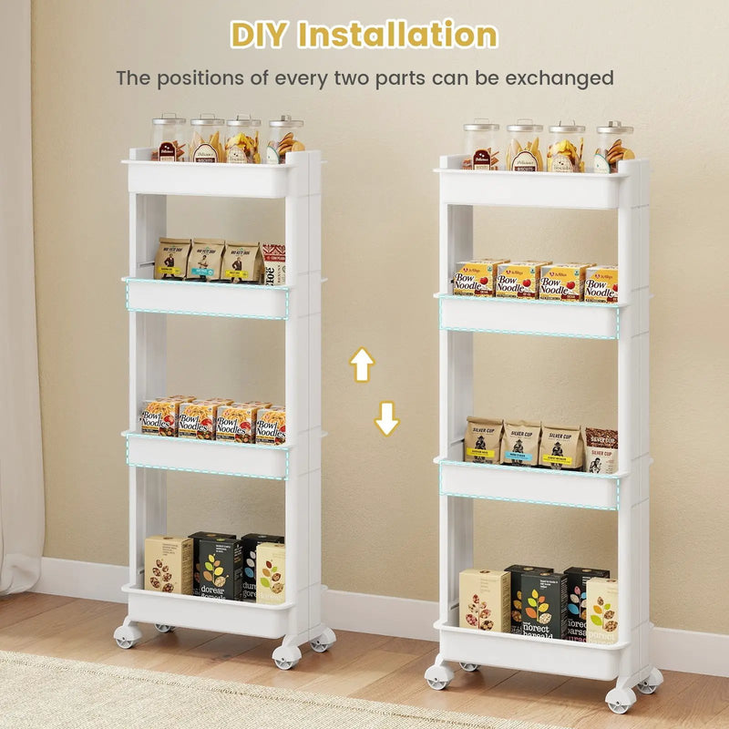 Rolling Utility Cart with Detachable Trays - 3/4 Tier by DirectDeals