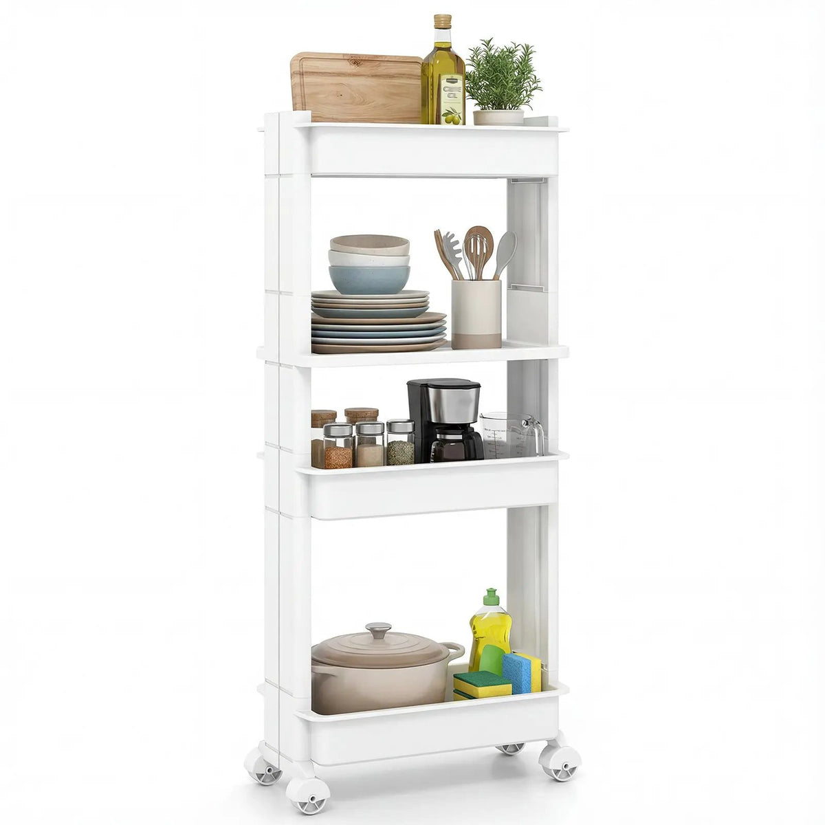 Rolling Utility Cart with Detachable Trays - 3/4 Tier, photo 12 of 16