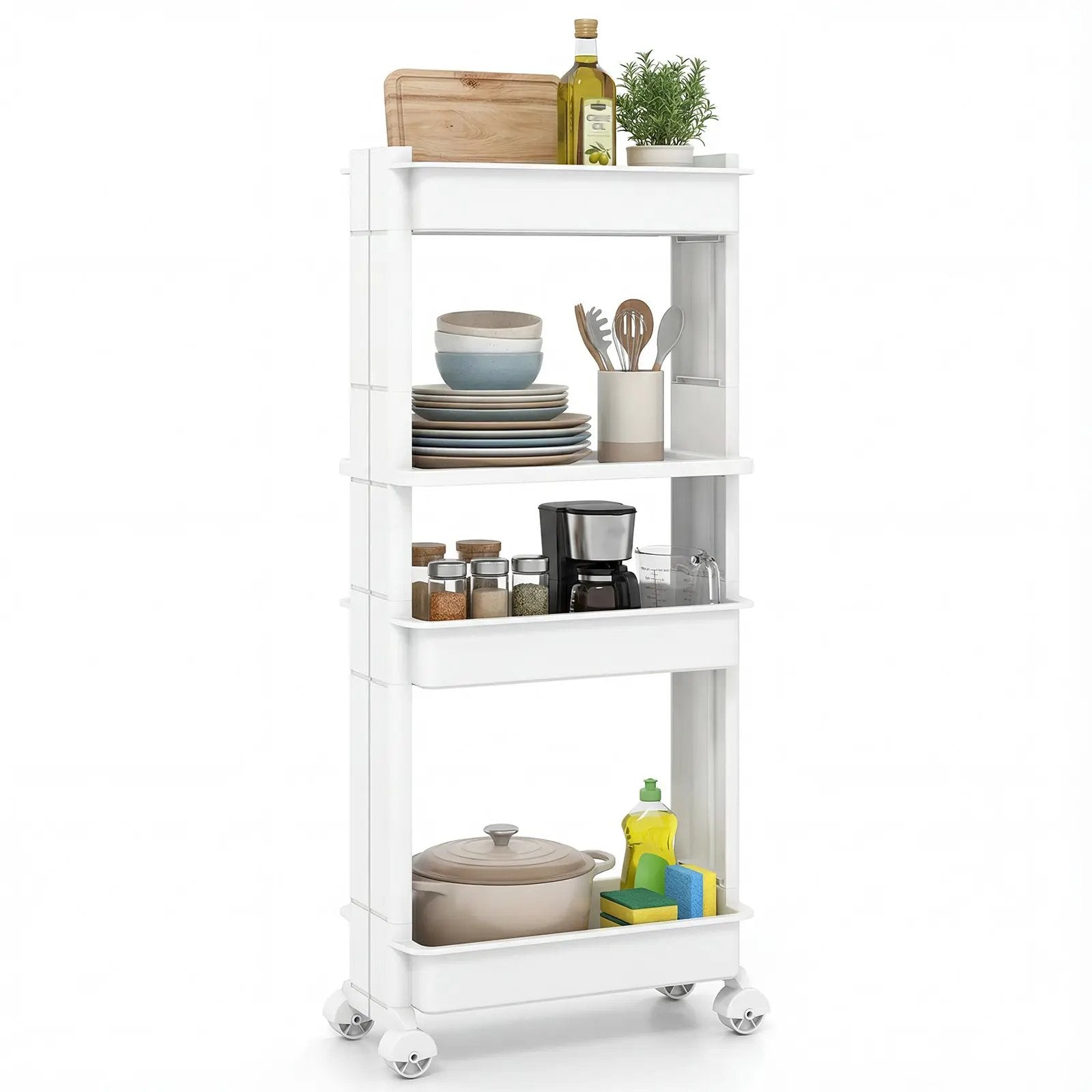 Rolling Utility Cart with Detachable Trays - 3/4 Tier by DirectDeals