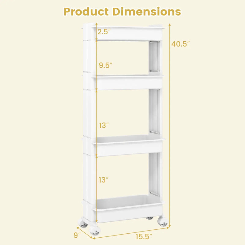 Rolling Utility Cart with Detachable Trays - 3/4 Tier by DirectDeals