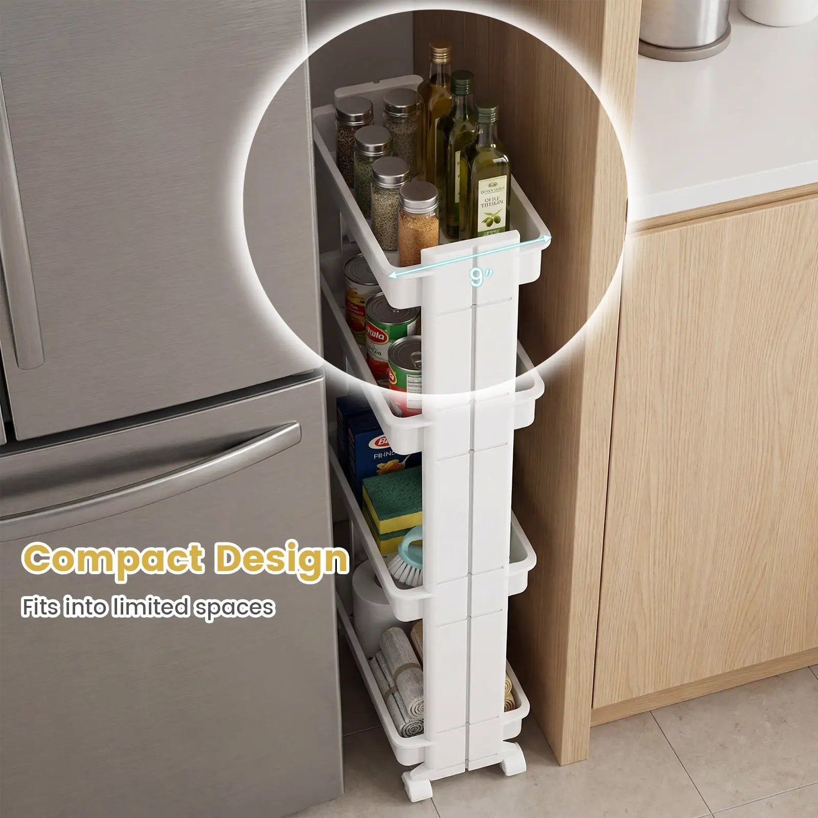 Rolling Utility Cart with Detachable Trays - 3/4 Tier by DirectDeals