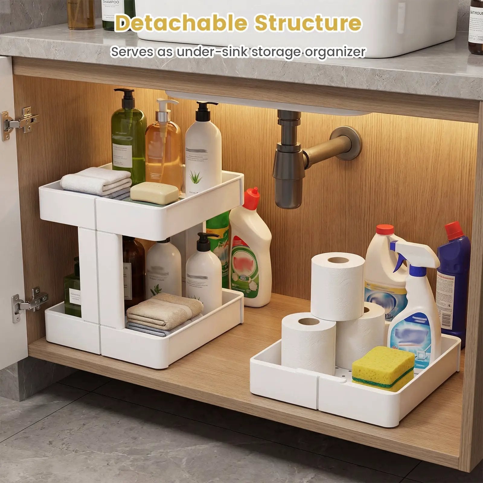 Rolling Utility Cart with Detachable Trays - 3/4 Tier by DirectDeals