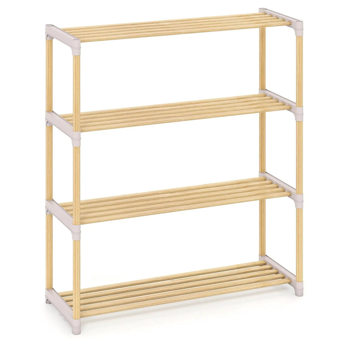 3-Tier Solid Wood Shoe Rack with Slatted Shelves, photo 11 of 16