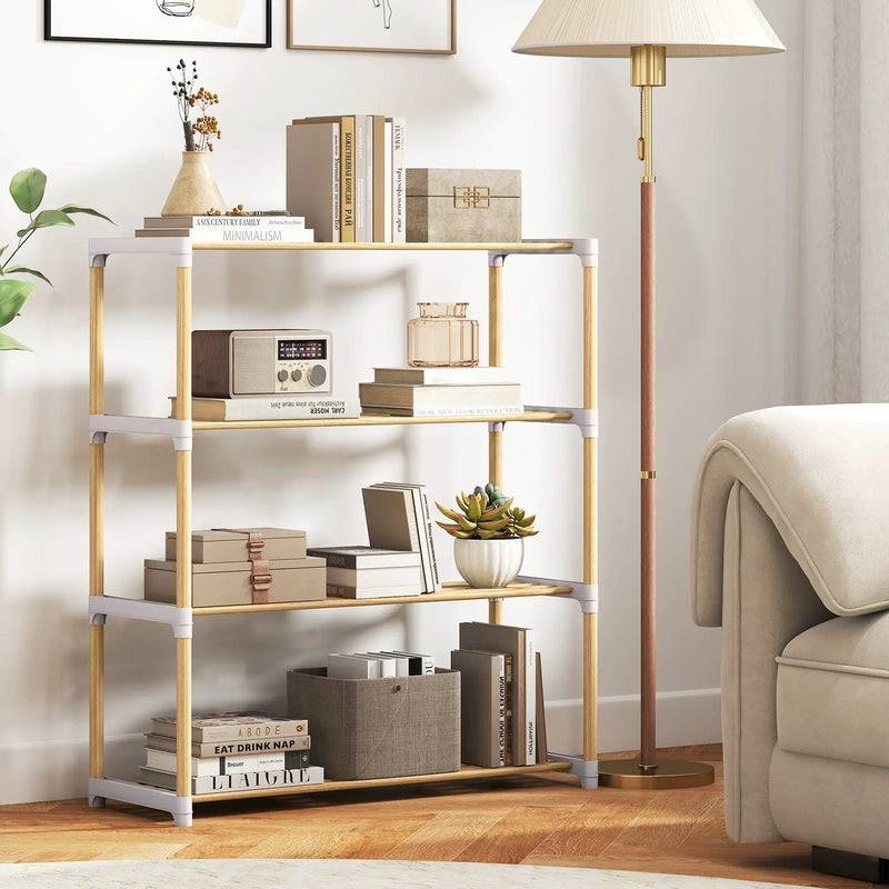 3-Tier Solid Wood Shoe Rack with Slatted Shelves by DirectDeals