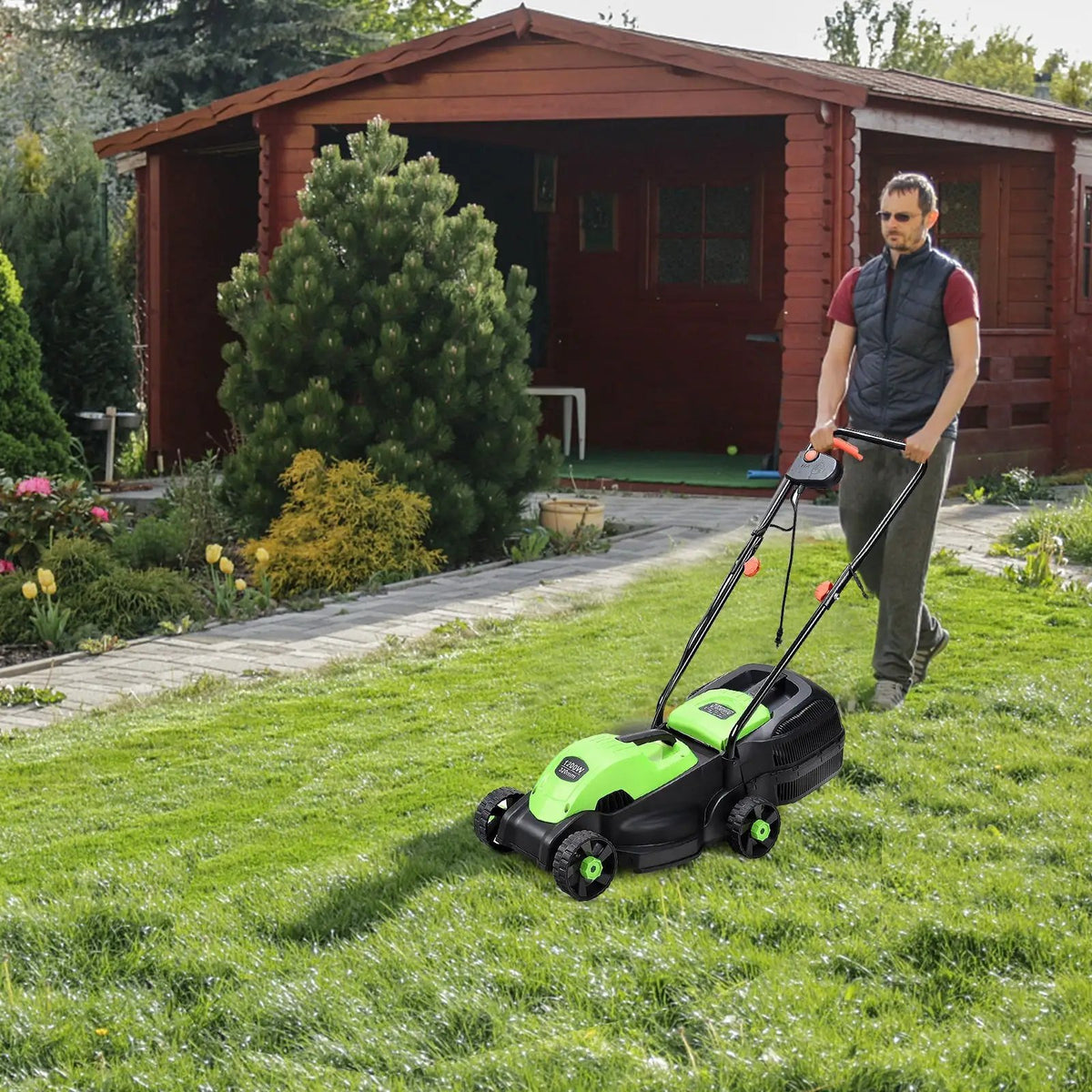 13 Inch Electric Push Lawn Corded Mower with Grass Bag, photo 2 of 9
