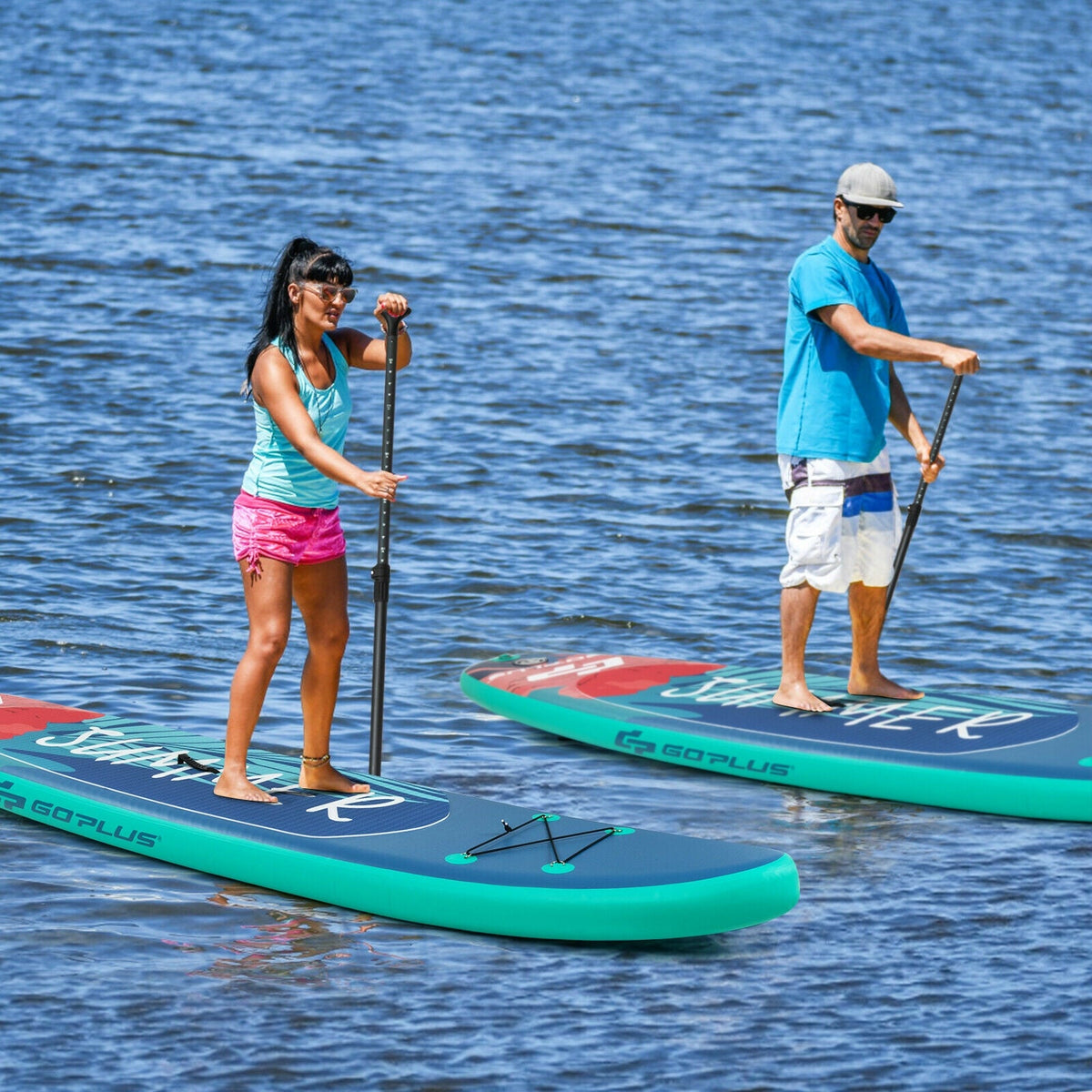 10 Feet Inflatable Stand Up Paddle Board with Backpack Leash Aluminum Paddle, photo 6 of 9