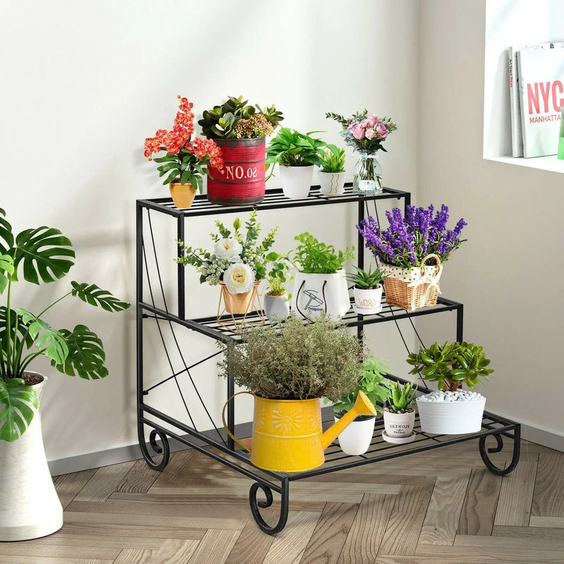 3 Tier Outdoor Metal Garden Planter Holder Shelf by DirectDeals