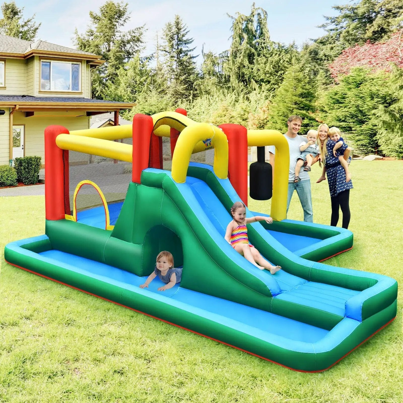 Slide Water Park Climbing Bouncer Pendulum Chunnel Game without Air-blower by DirectDeals