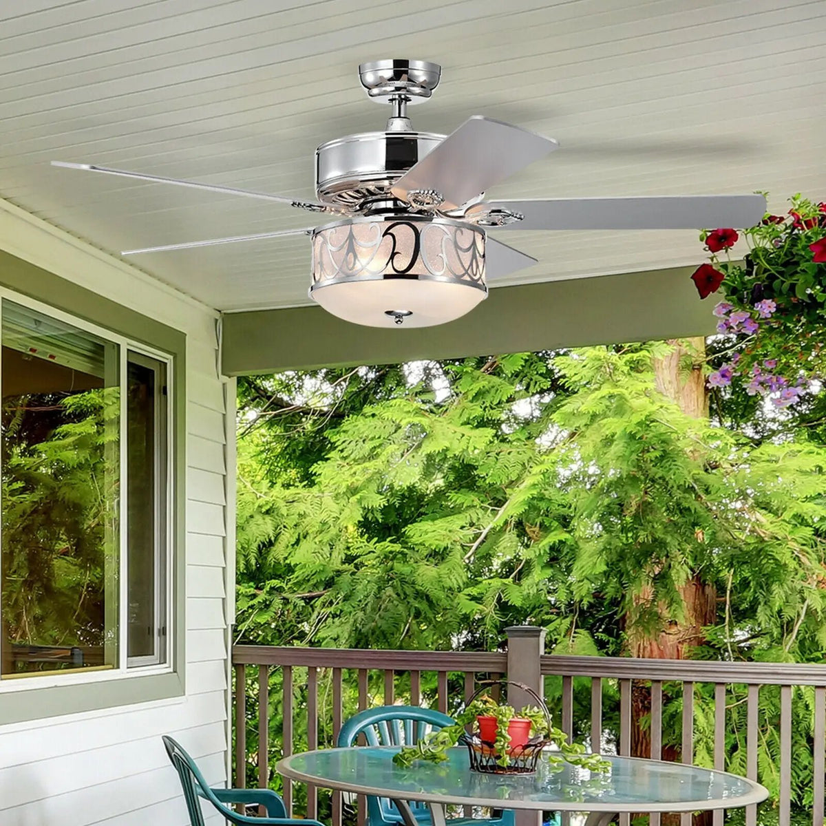 52 Inch Ceiling Fan with Light Reversible Blade and Adjustable Speed, photo 5 of 16