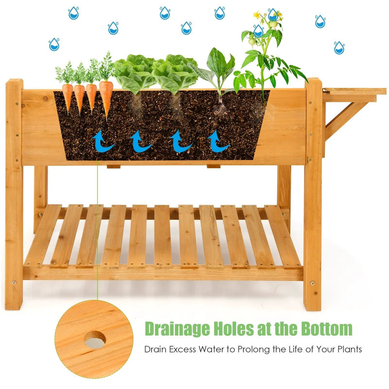 Elevated Planter Box Kit with 8 Grids and Folding Tabletop by DirectDeals