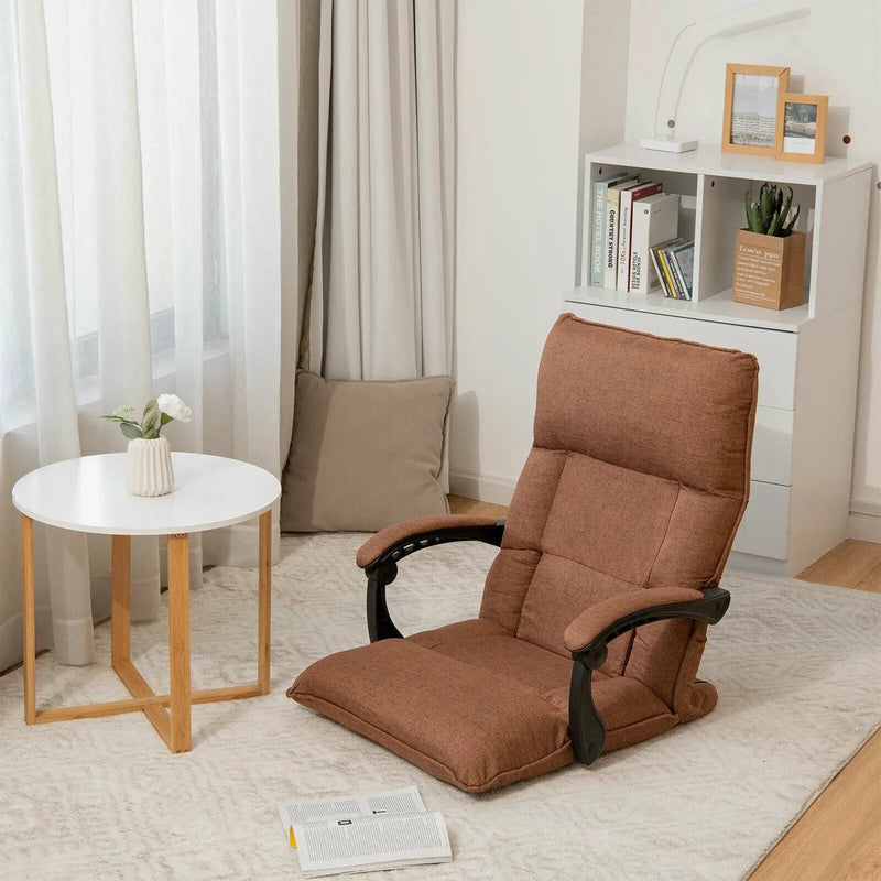 14-Position Adjusting Lazy Sofa Chair with Waist Pillow and Armrests by DirectDeals