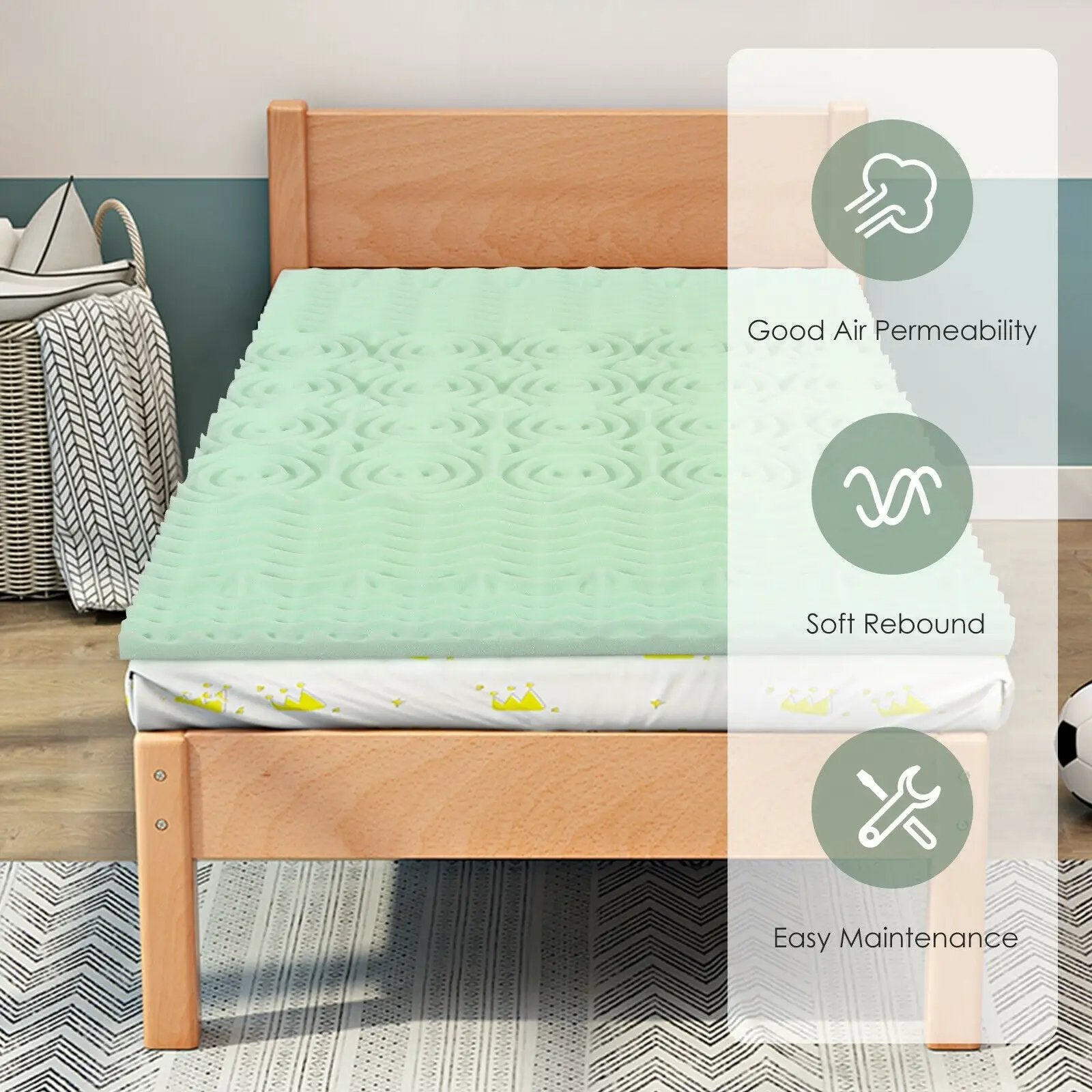 3 Inch Comfortable Mattress Topper Cooling Air Foam by DirectDeals