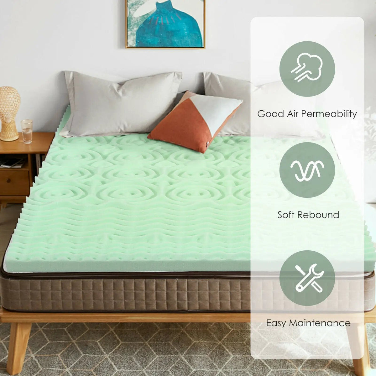 3 Inch Comfortable Mattress Topper Cooling Air Foam, photo 8 of 32
