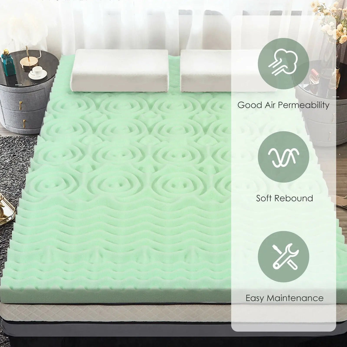 3 Inch Comfortable Mattress Topper Cooling Air Foam, photo 7 of 32