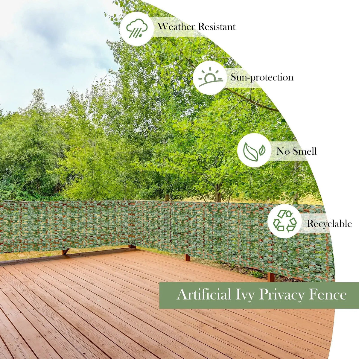 Faux Ivy Leaf Decorative Privacy Fence, photo 6 of 10