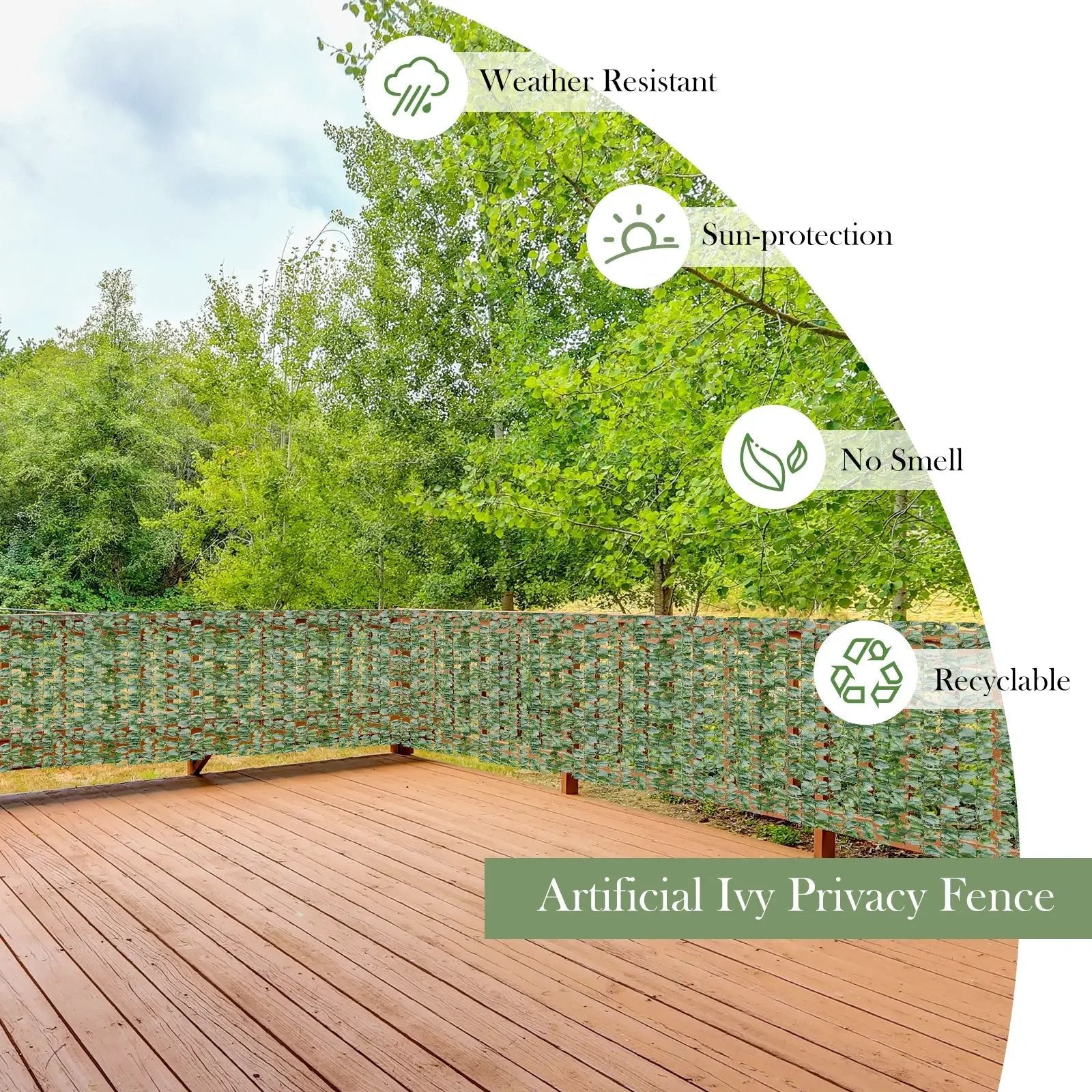 Faux Ivy Leaf Decorative Privacy Fence by DirectDeals