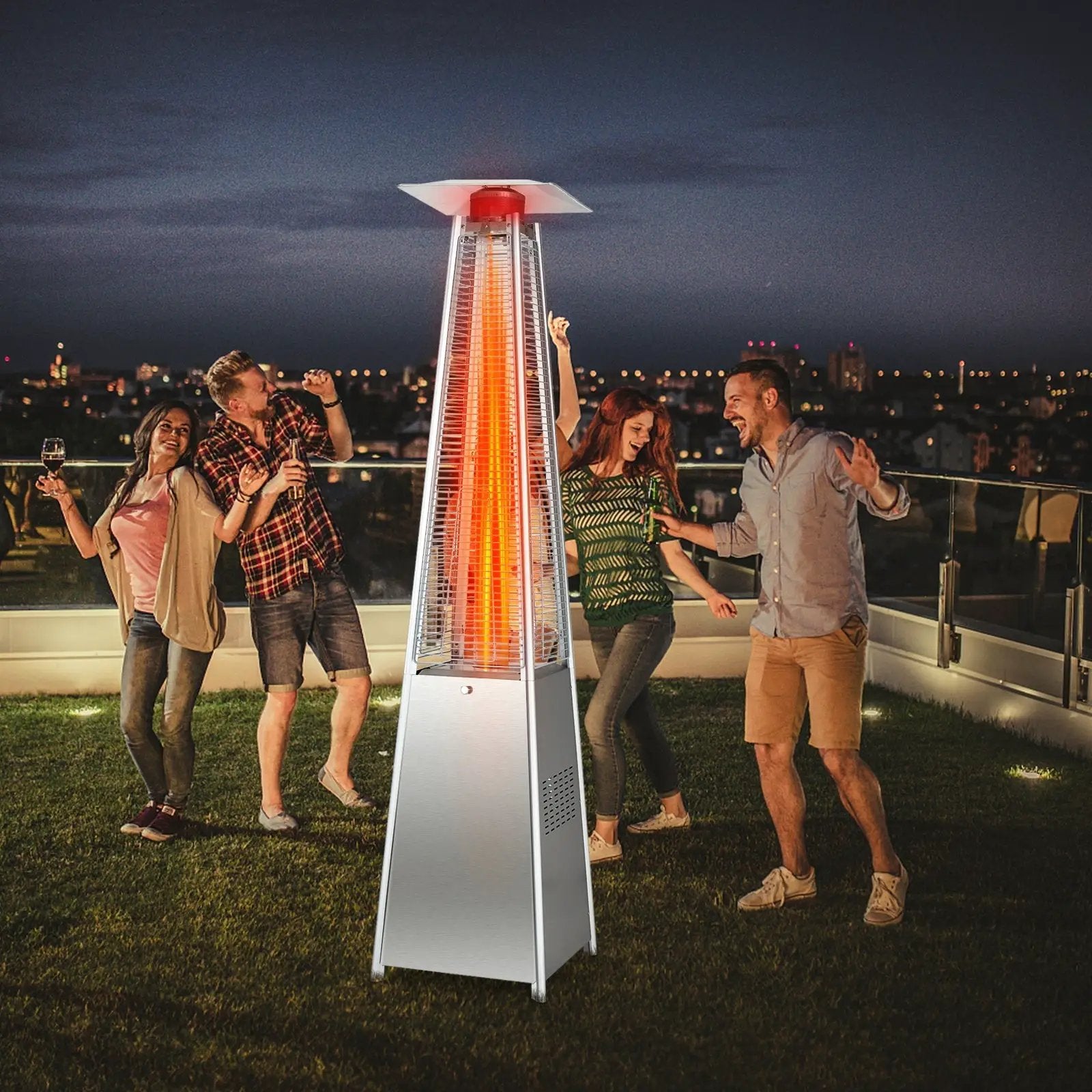 42000 BTU Pyramid Patio Heater with Wheels by DirectDeals
