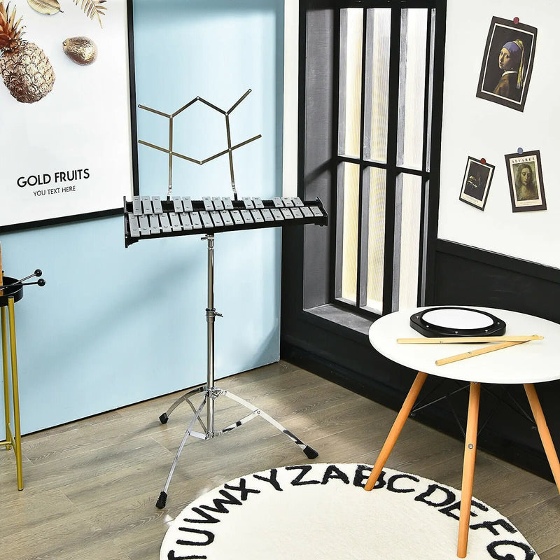 32 Note Glockenspiel Xylophone Percussion Bell Kit with Adjustable Stand by DirectDeals
