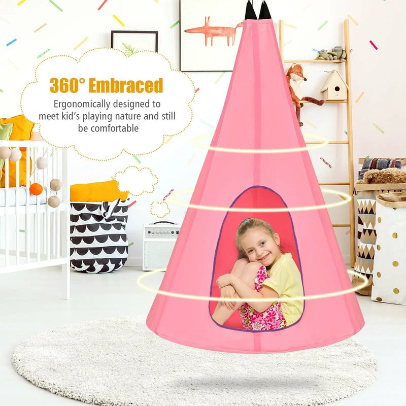 32 Inch Kids Nest Swing Chair Hanging Hammock Seat for Indoor Outdoor by DirectDeals