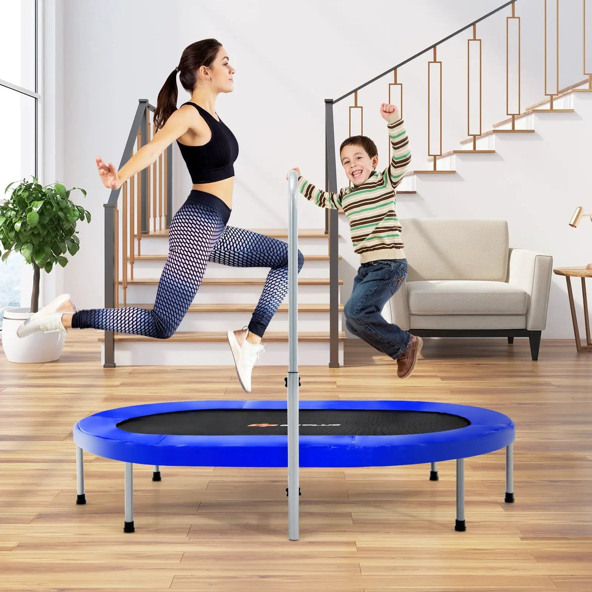 2-Person Foldable Mini Kids Fitness Rebounder Trampoline, photo 2 of 9