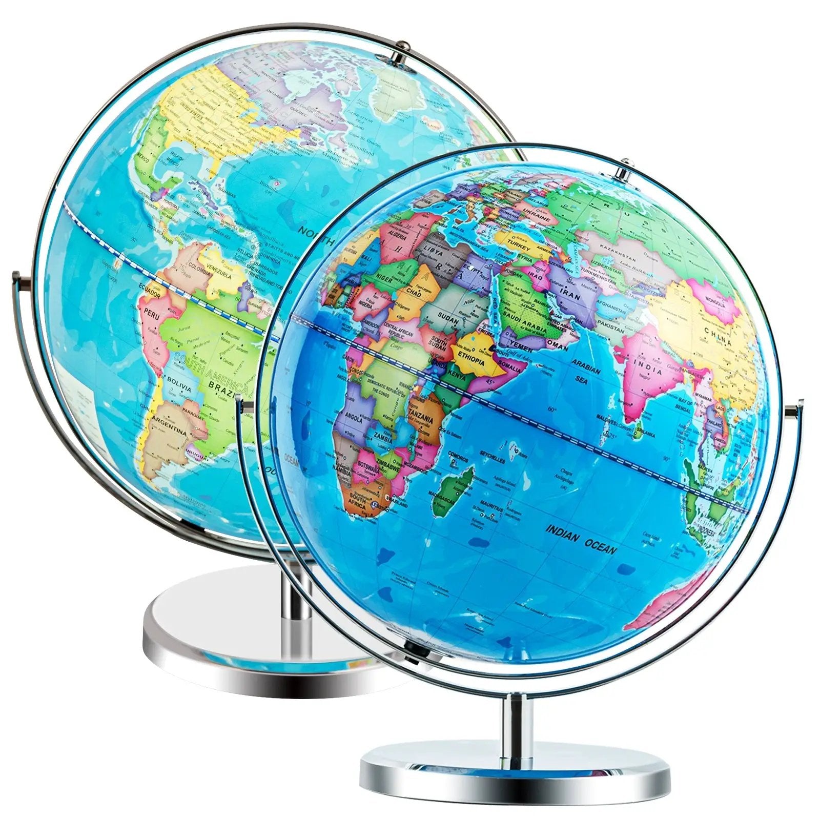 13 Inch Illuminated World Globe 720° Rotating Map with LED Light by DirectDeals