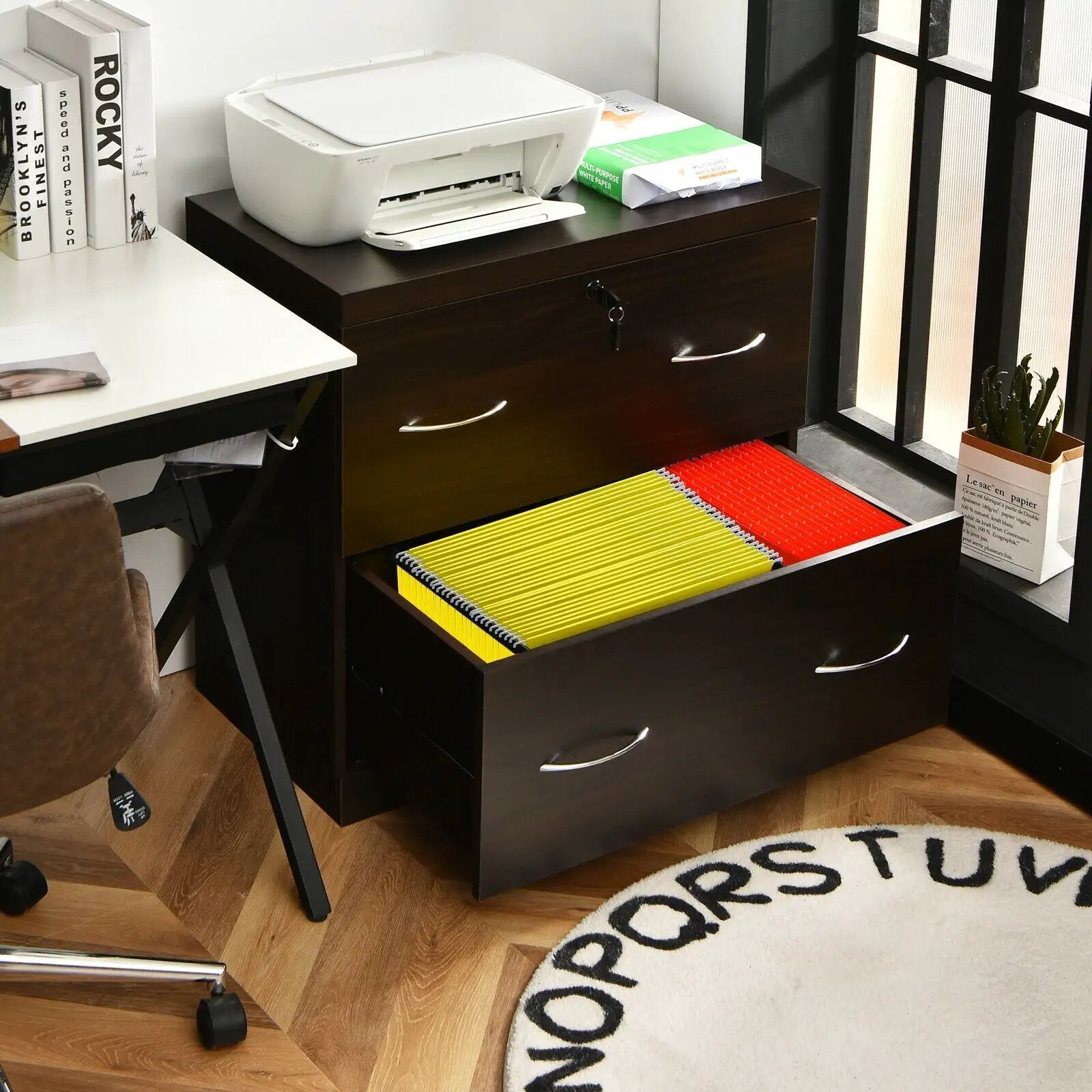2-Drawer File Cabinet with Lock Hinging Bar Letter and Legal Size by DirectDeals