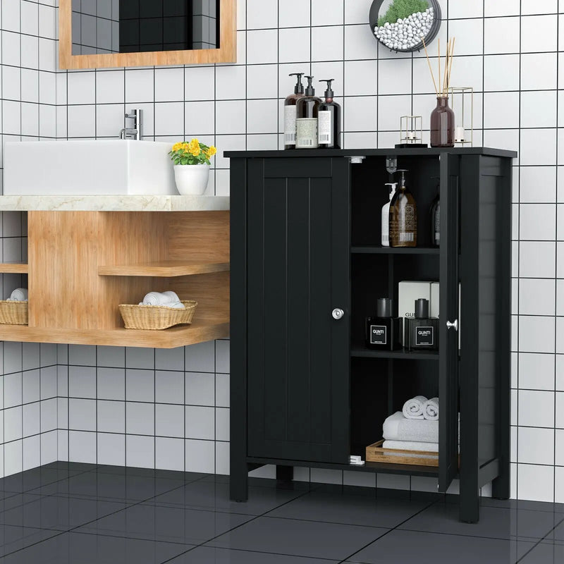 2-Door Bathroom Floor Storage Cabinet Space Saver Organizer by DirectDeals