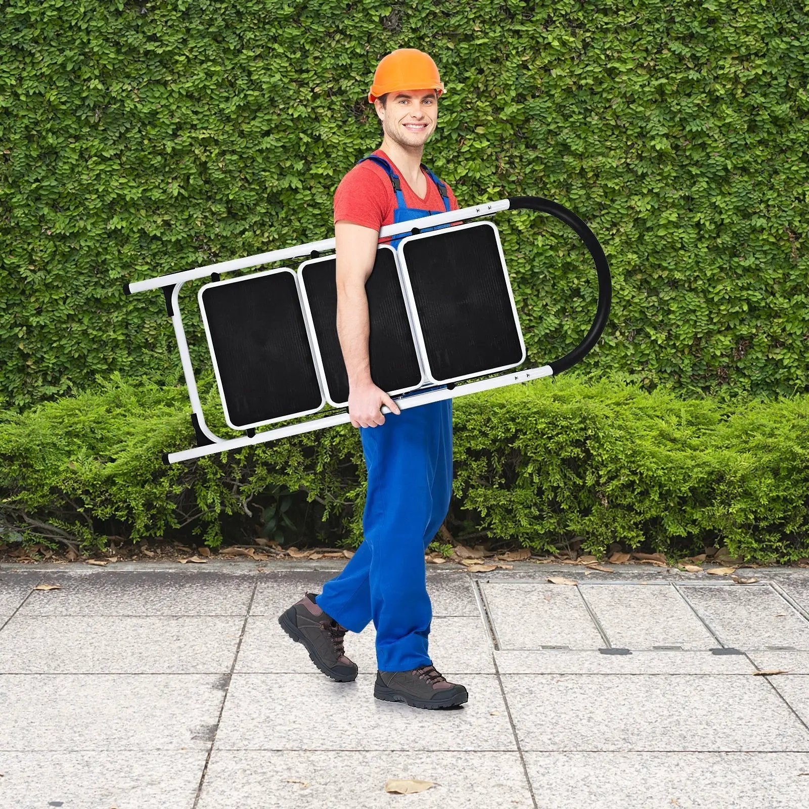Heavy Duty Industrial Lightweight Folding Stool 3 Step Ladder by DirectDeals