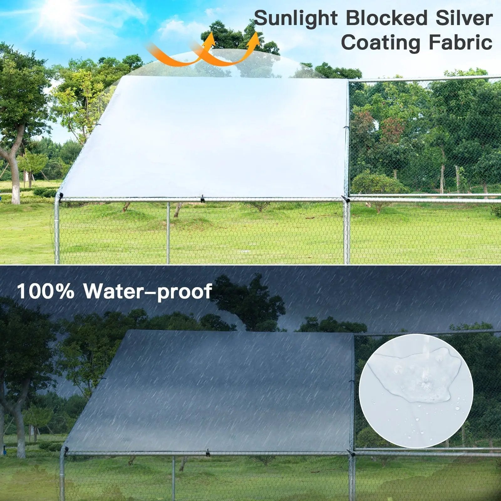 13 x 13 Feet Walk-in Chicken Coop with Waterproof Cover for Outdoor Backyard Farm by DirectDeals