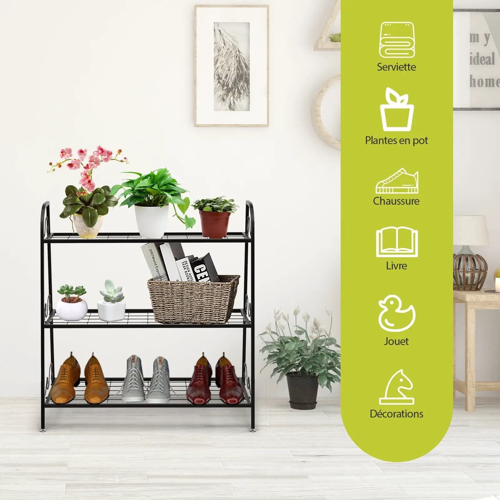3-Tier Metal Plant Stand Shelf Display Rack for Plants Shoes Flower Pot by DirectDeals