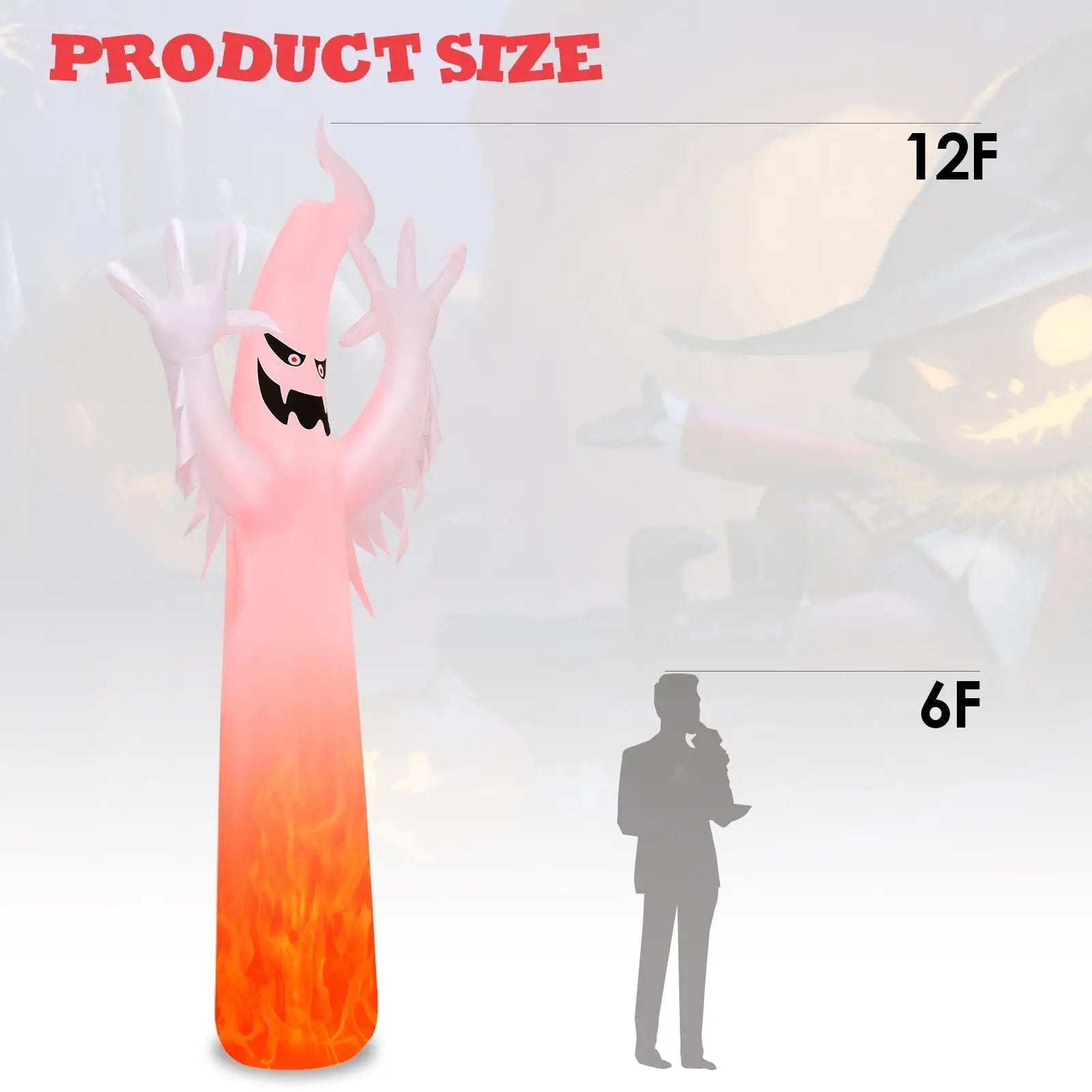 12 Feet Halloween Inflatable Decoration with Built-in LED Lights by DirectDeals