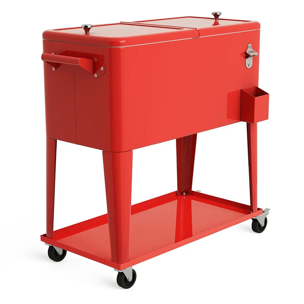 80 Quart Outdoor Patio Rolling Steel Construction Cooler by DirectDeals