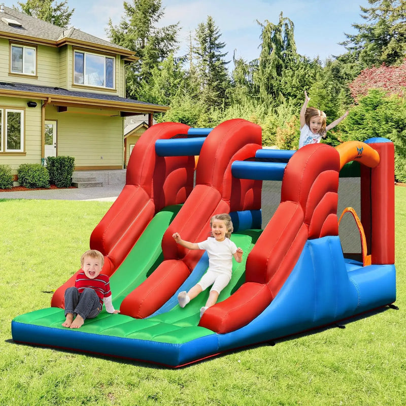 3-in-1 Dual Slides Jumping Castle Bouncer without Blower by DirectDeals