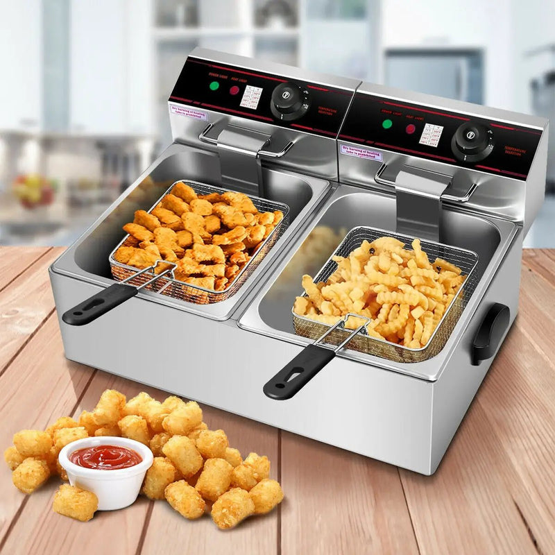 3400W Dual Tank Electric Countertop Deep Fryer by DirectDeals