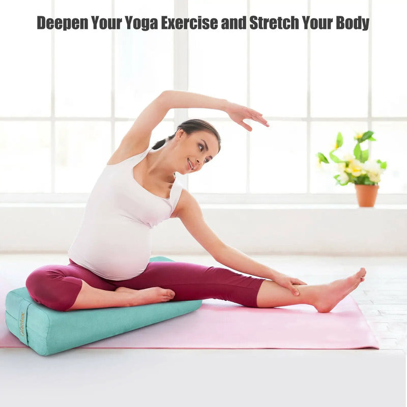 Yoga Bolster Pillow with Washable Cover and Carry Handle by DirectDeals