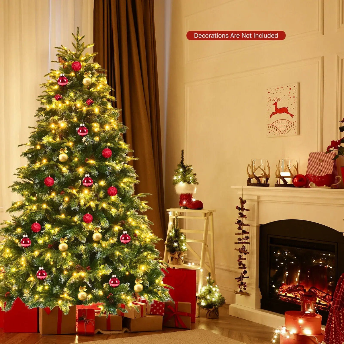 Pre-Lit Snowy Christmas Hinged Tree with Multi-Color Lights, photo 8 of 32