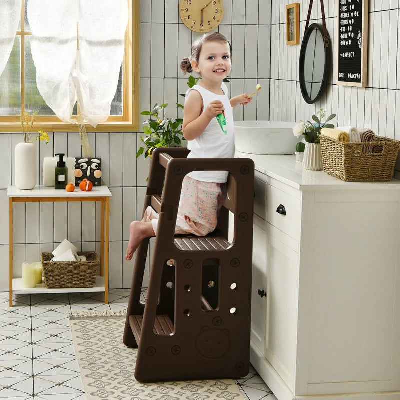 Kids Kitchen Step Stool with Double Safety Rails by DirectDeals