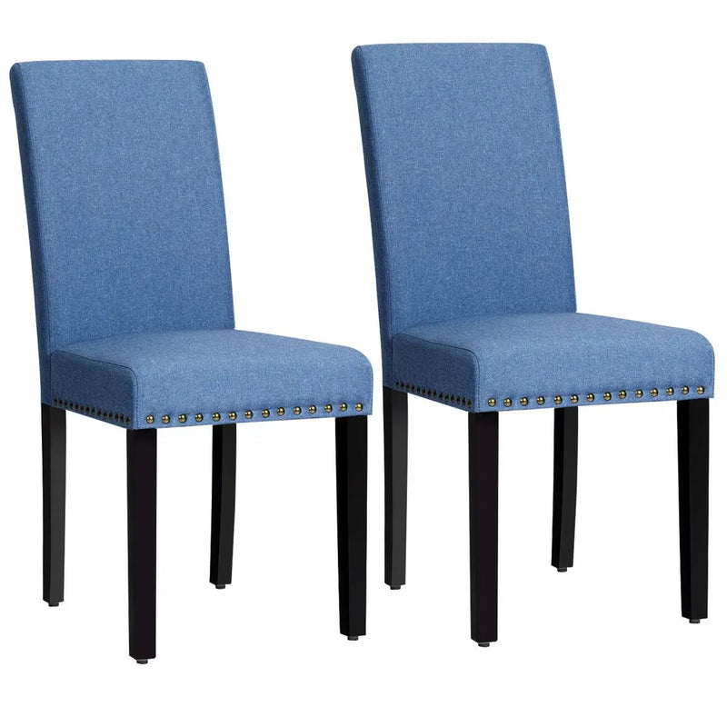 Set of 2 Fabric Upholstered Dining Chairs with Nailhead by DirectDeals