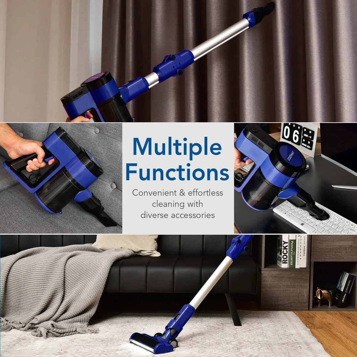 3-in-1 Handheld Cordless Stick Vacuum Cleaner with 6-cell Lithium Battery, photo 11 of 16
