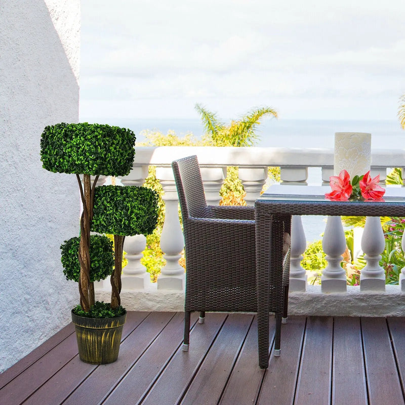36 Inch Artificial Boxwood Topiary UV Protected Indoor Outdoor Tree by DirectDeals