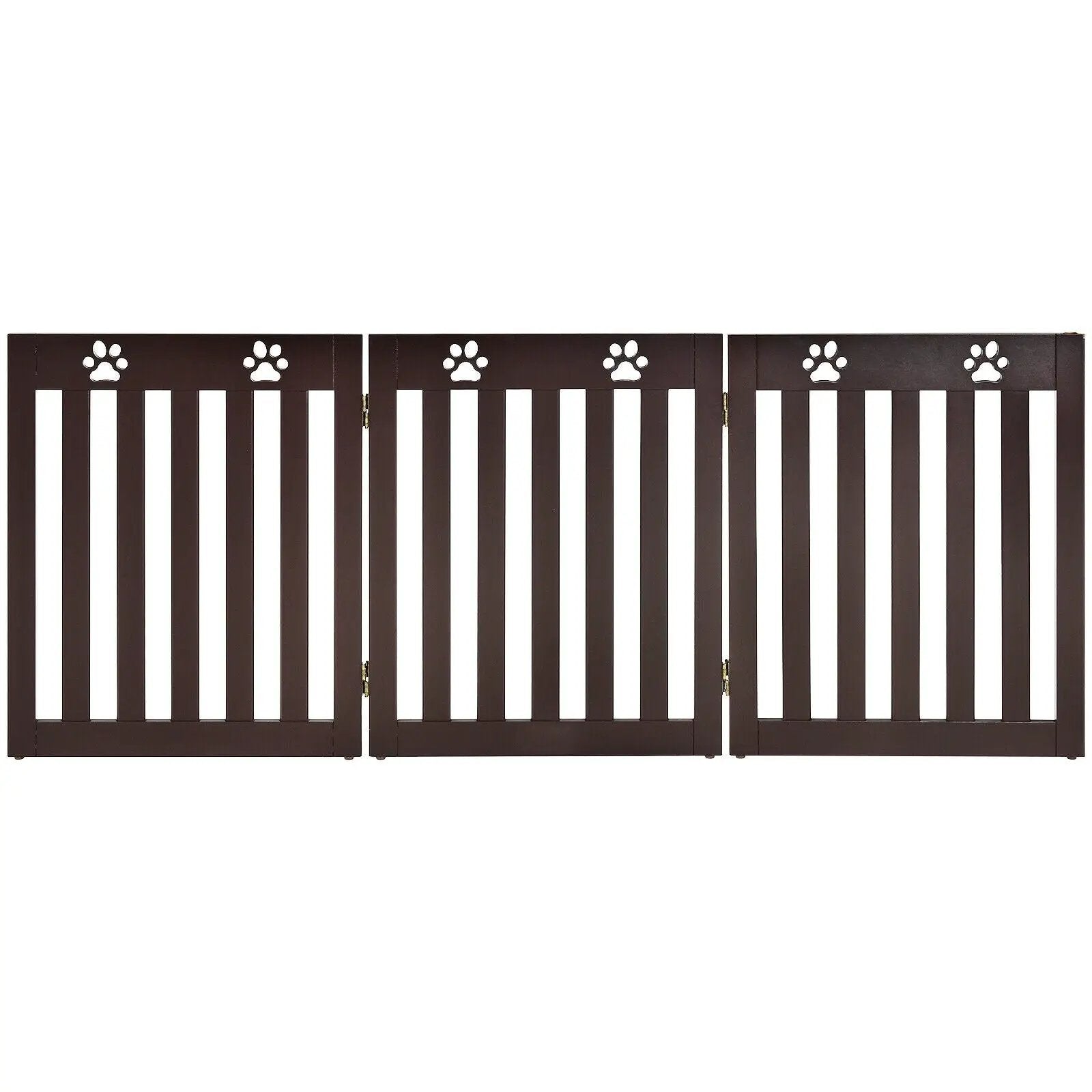 24 Inch Folding Wooden Freestanding Dog Gate with 360¬∞ Flexible Hinge for Pet by DirectDeals