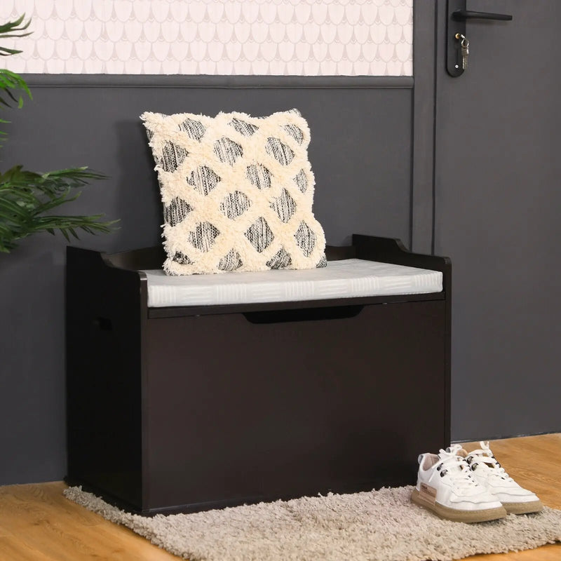Kids Toy Wooden Flip-top Storage Box Chest Bench with Cushion Hinge by DirectDeals