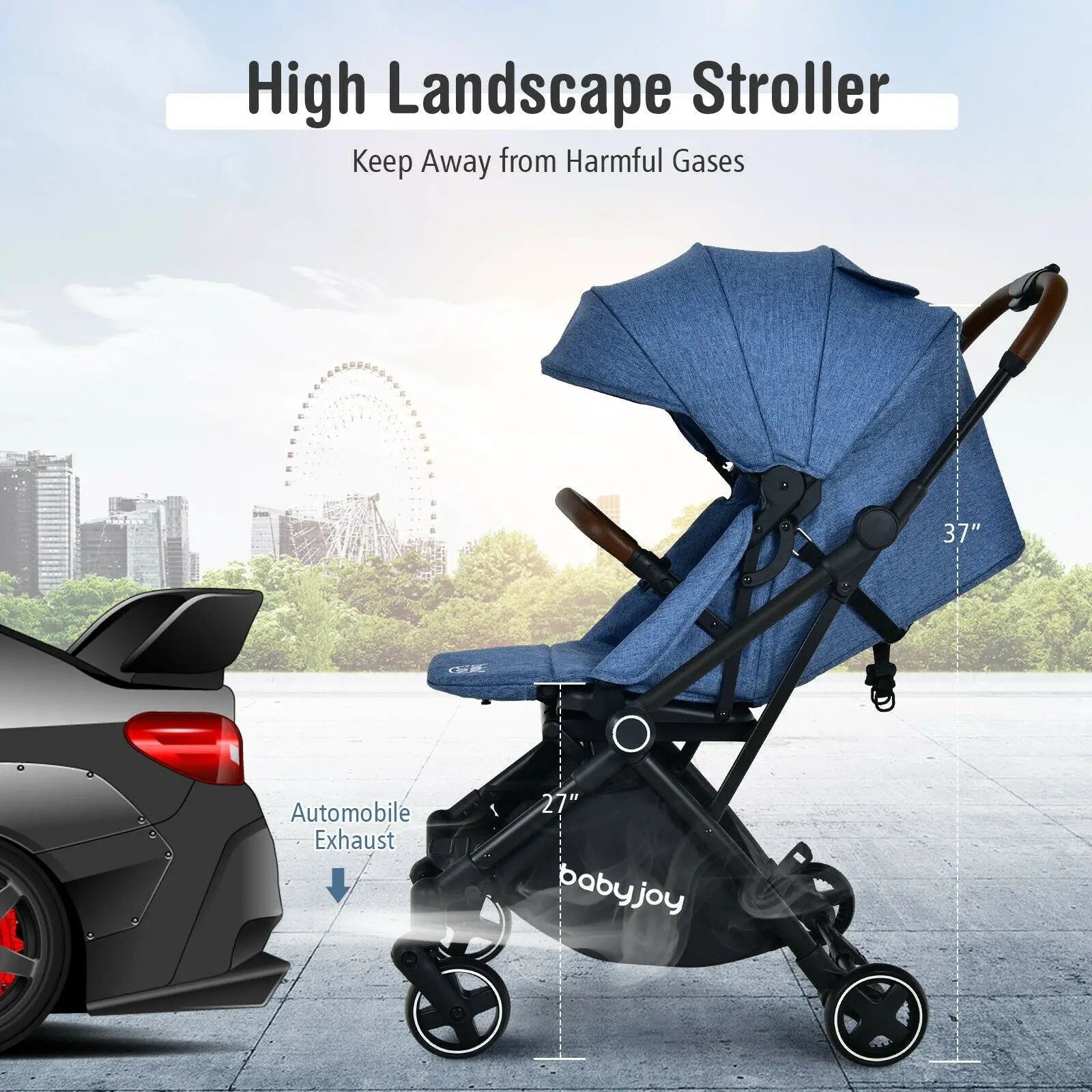 2-in-1 Convertible Aluminum Baby Stroller with Adjustable Canopy by DirectDeals