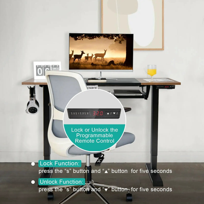 48 Inch Electric Sit to Stand Desk with Keyboard Tray by DirectDeals