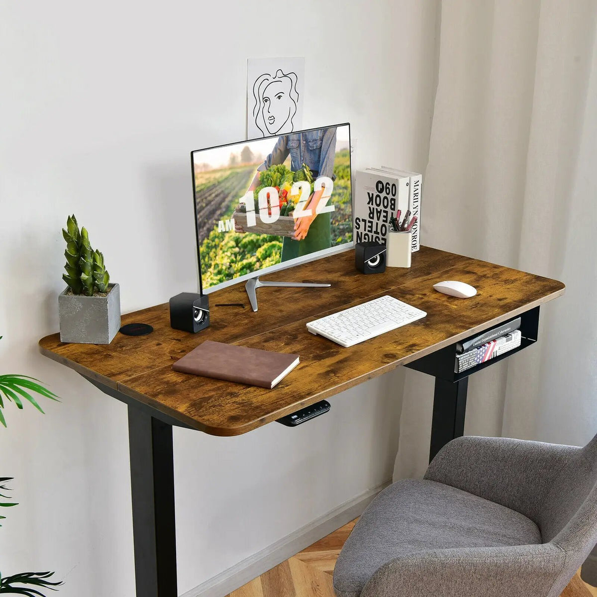 48-inch Electric Height Adjustable Standing Desk with Control Panel, photo 6 of 9