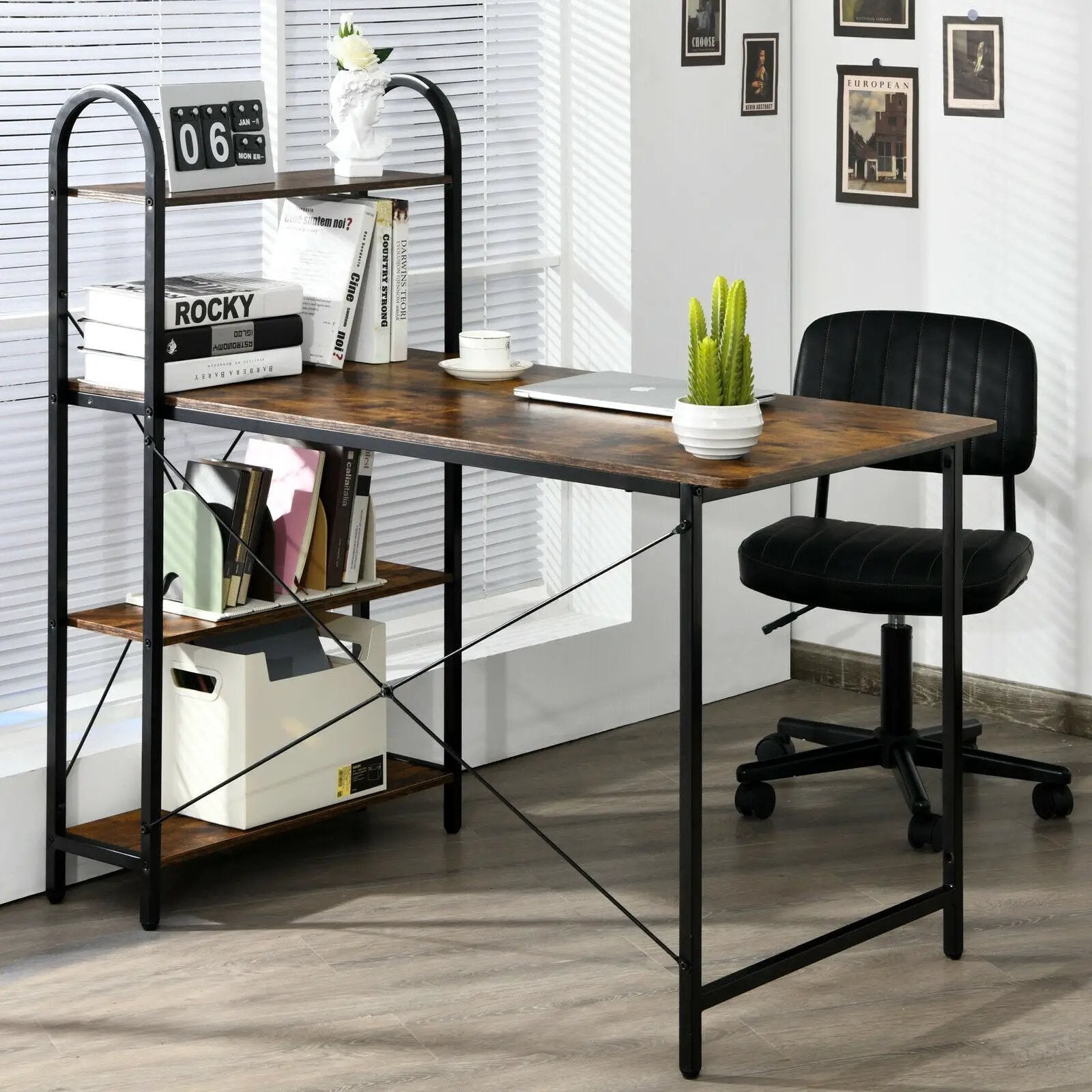 48-Inch Reversible Computer Desk with Storage Shelf by DirectDeals