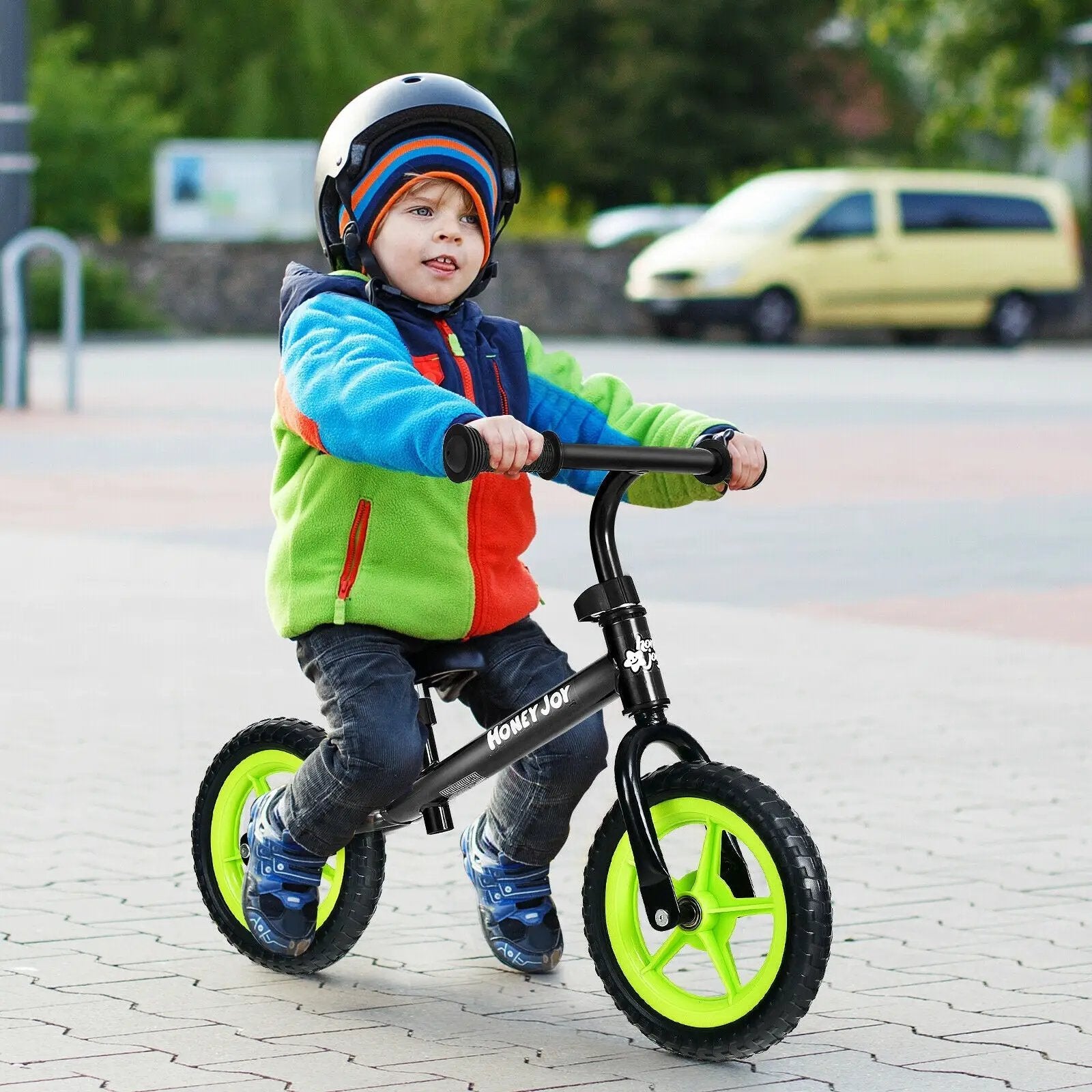 Kids No Pedal Balance Bike with Adjustable Handlebar and Seat-Black by DirectDeals