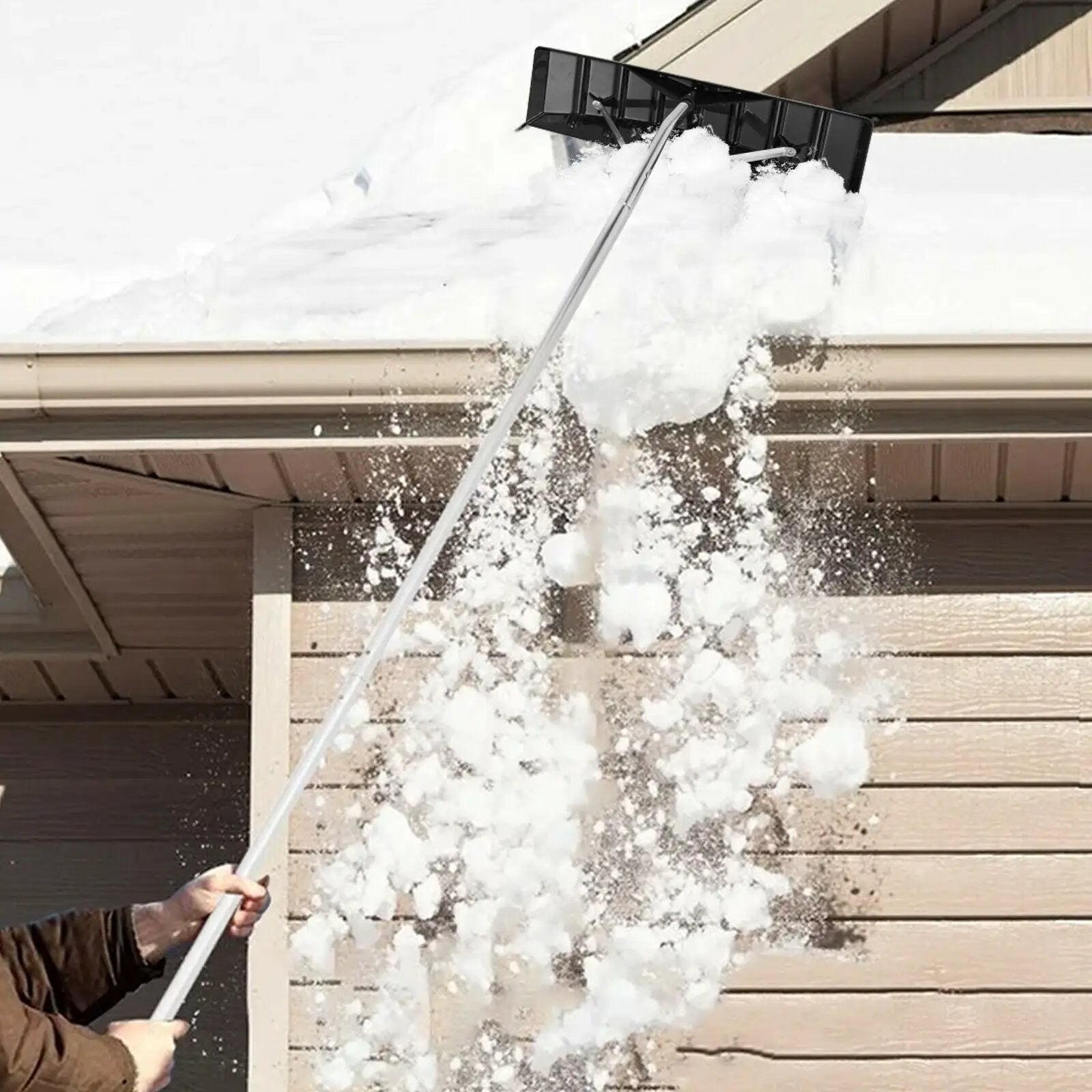 20 Feet Extendable Aluminum Snow Roof Rake with Anti-slip Handle by DirectDeals