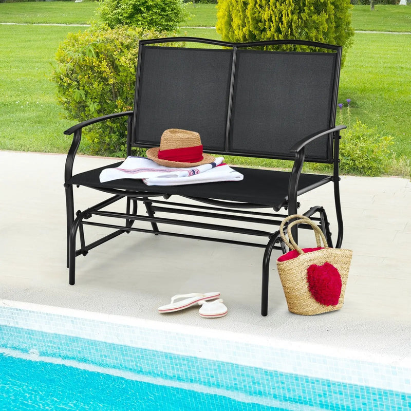 Iron Patio Rocking Chair for Outdoor Backyard and Lawn by DirectDeals
