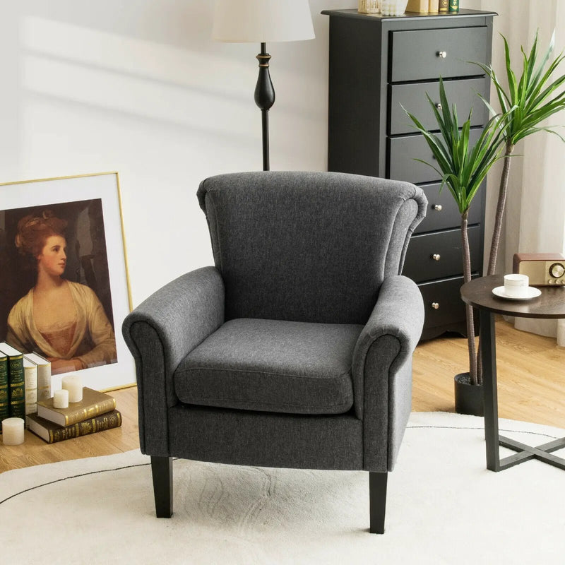 Upholstered Fabric Accent Chair with Adjustable Foot Pads by DirectDeals